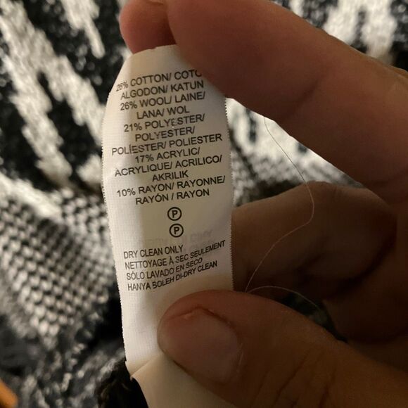 Lucky Brand Stargazer open cardigan wool blend Aztec-inspired diamond print in b - Picture 6 of 7